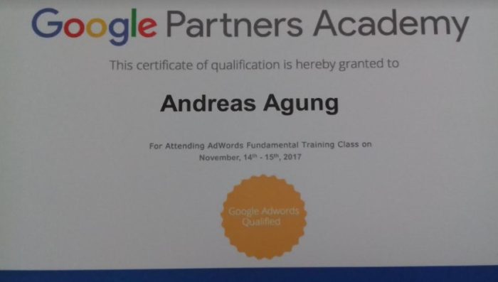 Ahli Google Adwords Terbaik Indonesia Andreas Agung