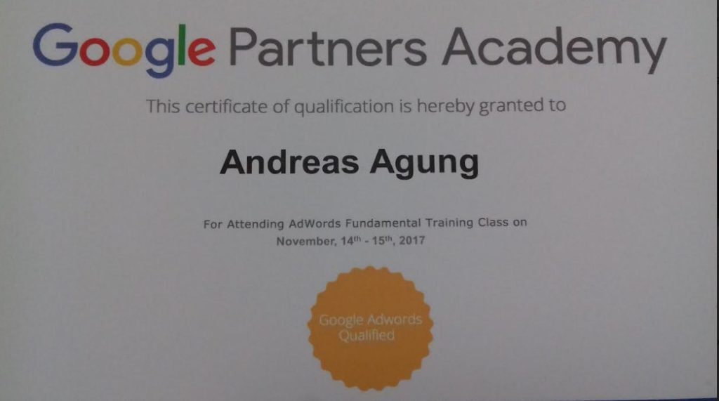Pakar Google Adwords Terbaik Indonesia Andreas Agung