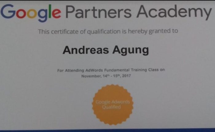 Praktisi Google Adwords Terbaik Indonesia Andreas Agung