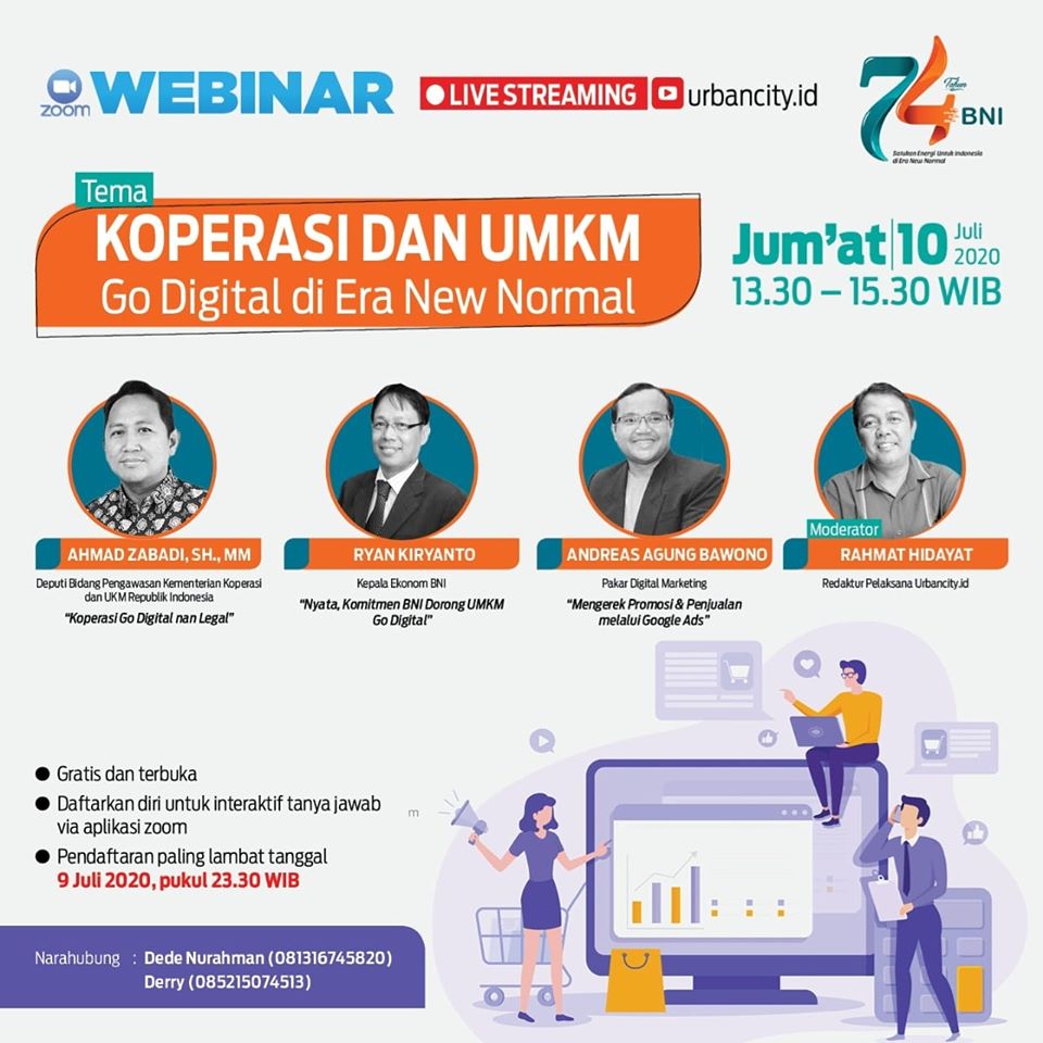 Webinar Digital Marketing Bersama BNI dan Kementerian Koperasi 