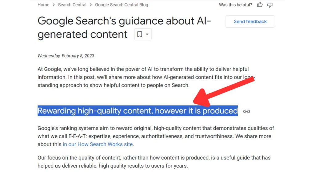 Pedoman Google Terkait Konten yang dihasilkan AI