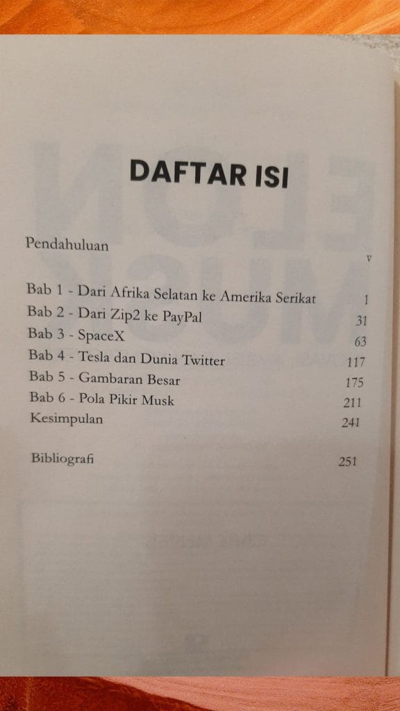 Daftar Isi Buku Elon Musk Karya Chris McNab