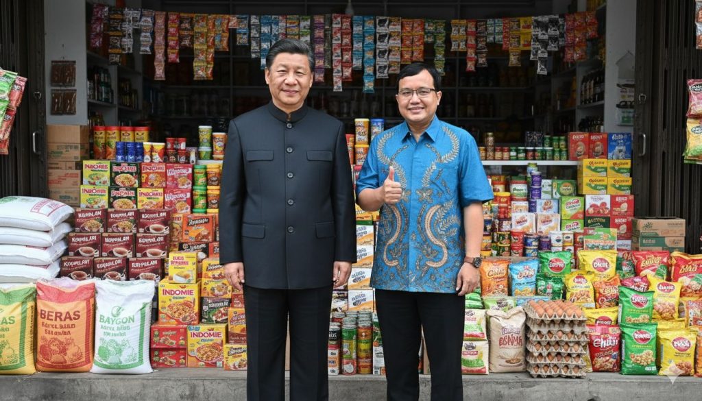 Prompt AI, Foto Bersama Xi Jinping di Warung Madura, Menggunakan Gemini AI