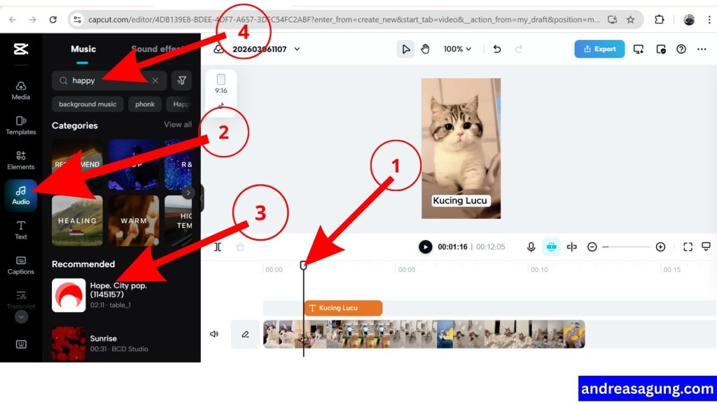 Tutorial CapCut Pemula, Cara Memberikan Lagu pada Video