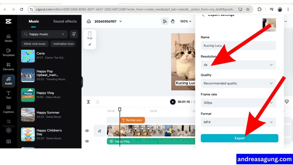 Tutorial CapCut Pemula, Cara Export Video dengan Mudah