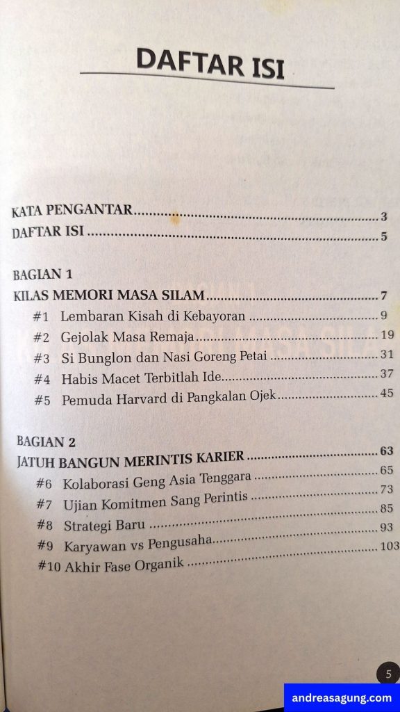 Daftar Isi Buku Nadiem Makarim Karya Ardi Darmawan