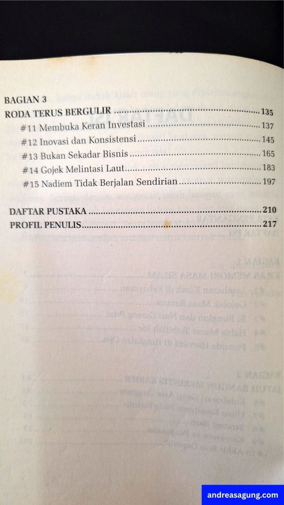 Daftar Isi Buku Nadiem Makarim Karya Ardi Darmawan