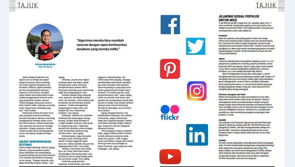 Andreas Agung Narasumber Majalah Venue