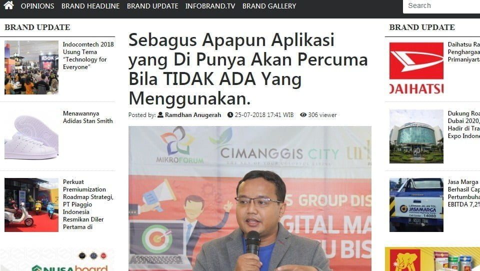 Andreas Agung Narasumber Majalah Infobrand